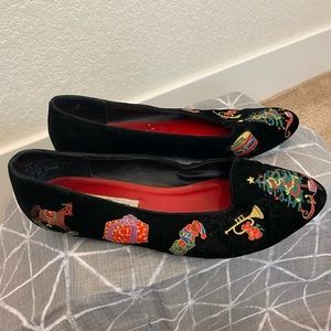 Worthington Christmas Holiday black flats